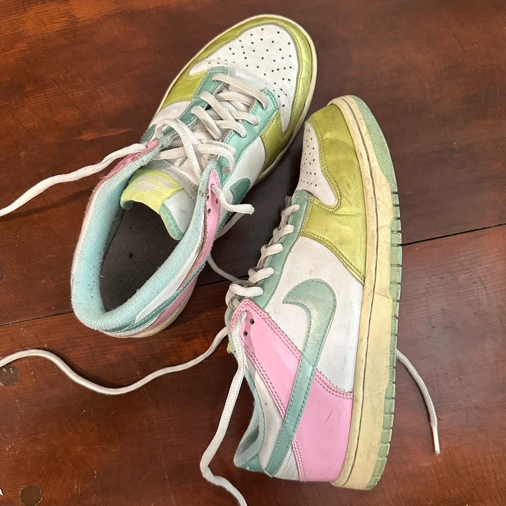 Nike Dunk Low Ice Cream Pink Green Blue Multi Color Youth 6 Women’s 7.5/8
